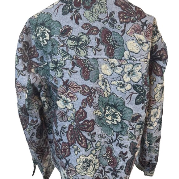 NWT ZARA Medium Blue Floral Tapestry Shacket - Picture 10 of 14